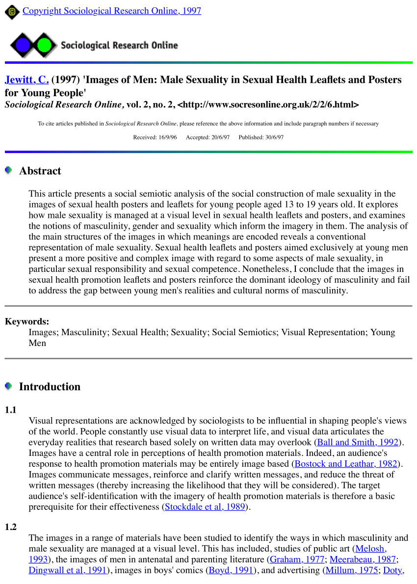 PDF A social semiotic analysis of male heterosexuality in sexual