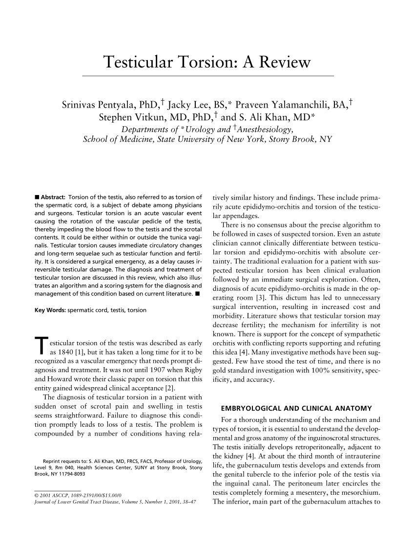 PDF) Testicular Torsion