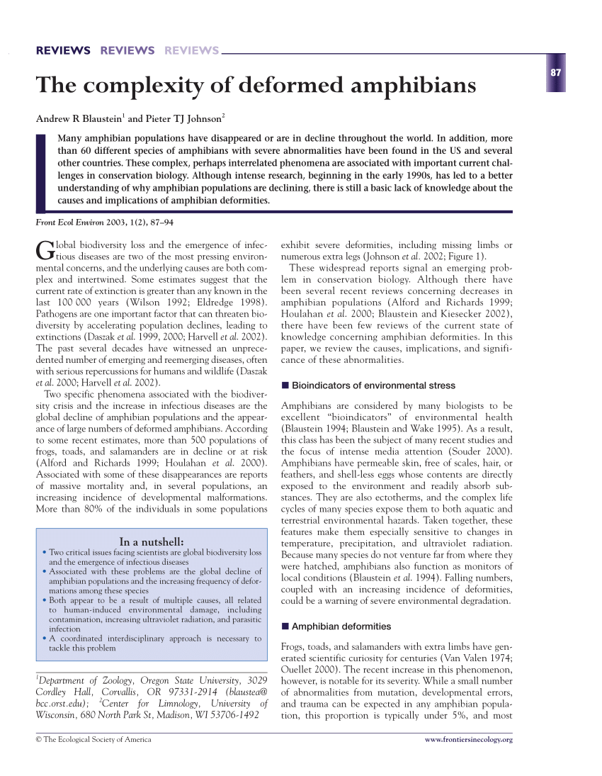 (PDF) The Complexity of Deformed Amphibians