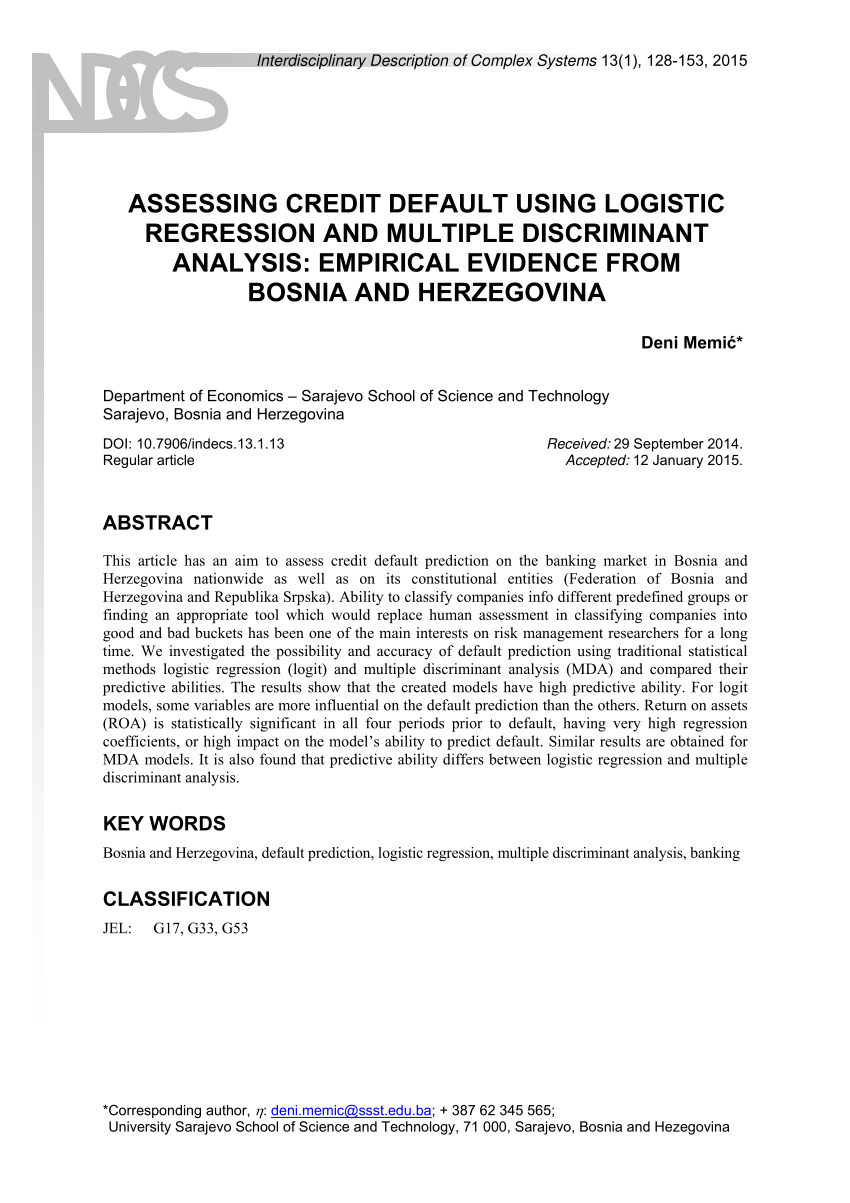 Calibration alternatives to logistic regression and their potential for  transferring the statistical dispersion of discriminatory power into  uncertainties in probabilities of default - Journal of Credit Risk
