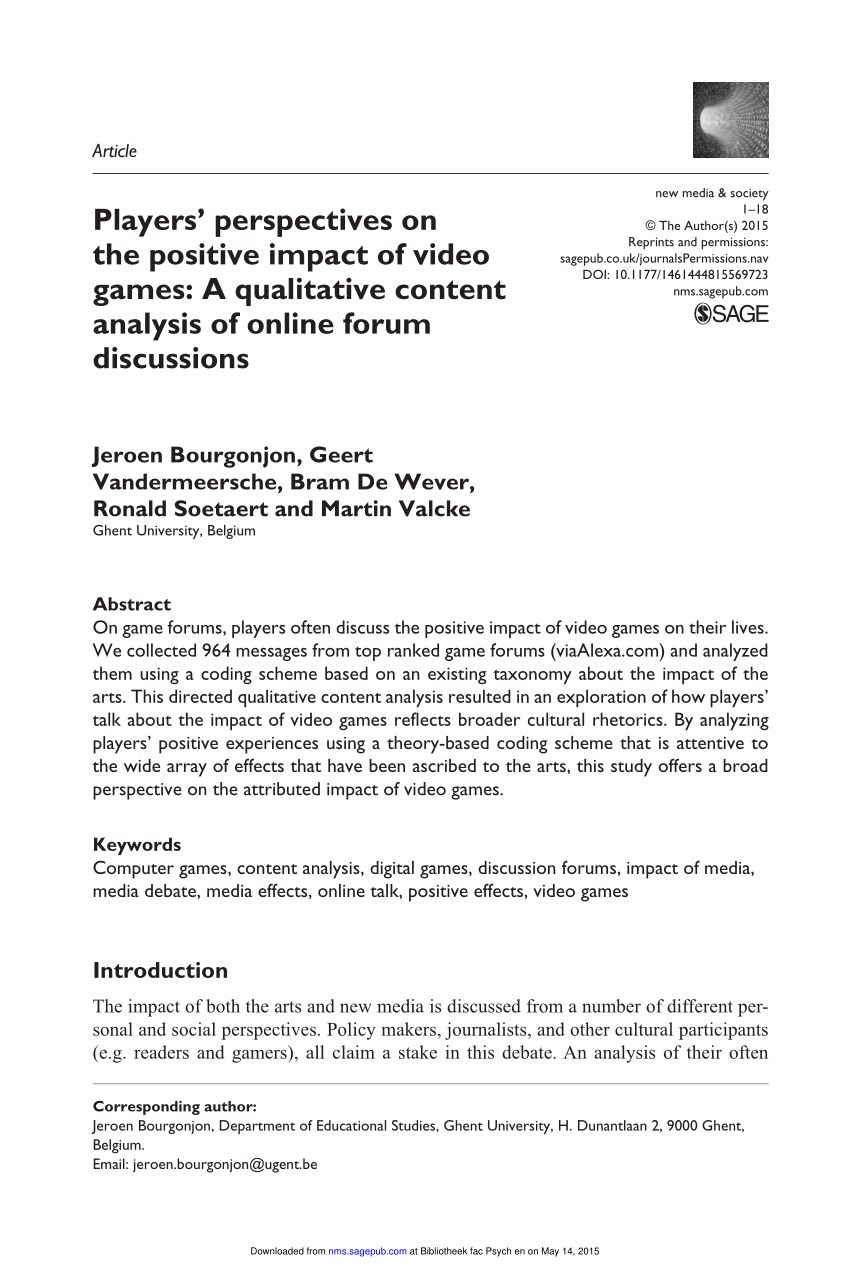 video games research paper topics