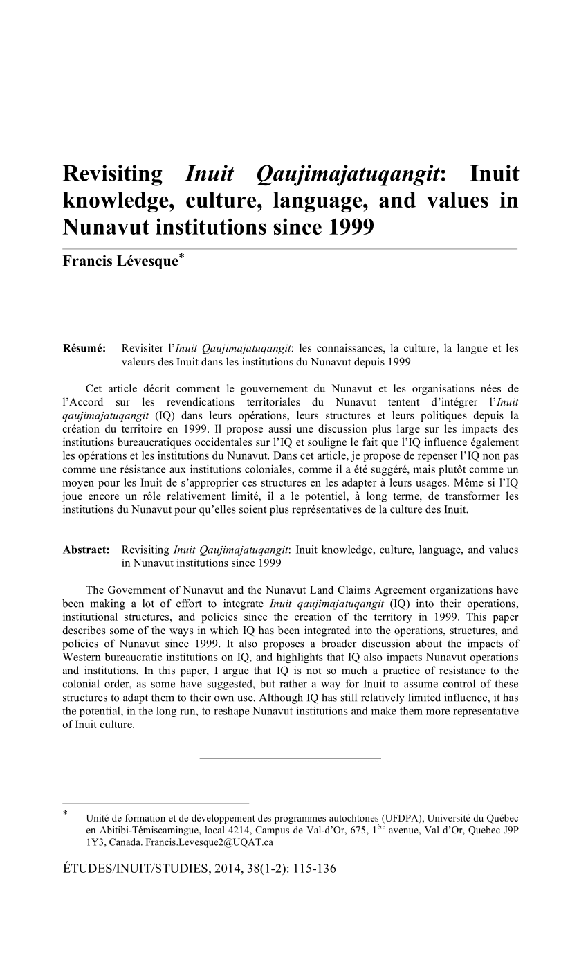 inuit culture research paper