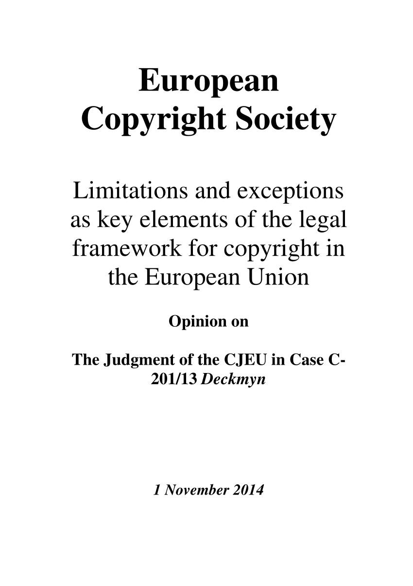 Copyright Limitations & Exceptions