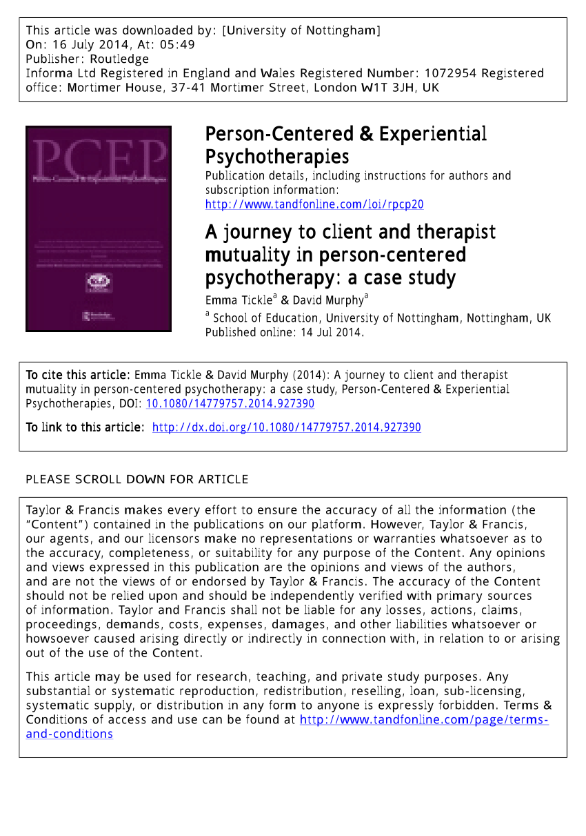 case study of psychotherapy