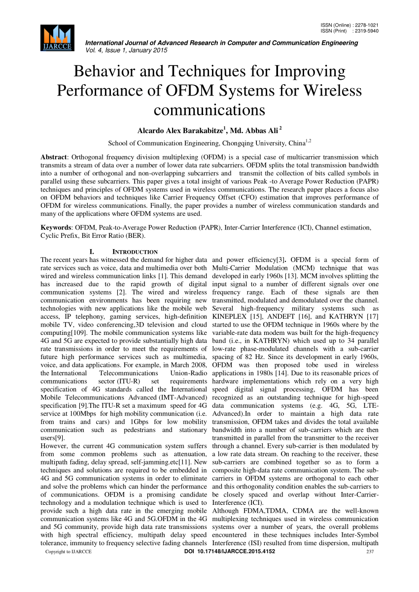 wireless communication techniques research paper