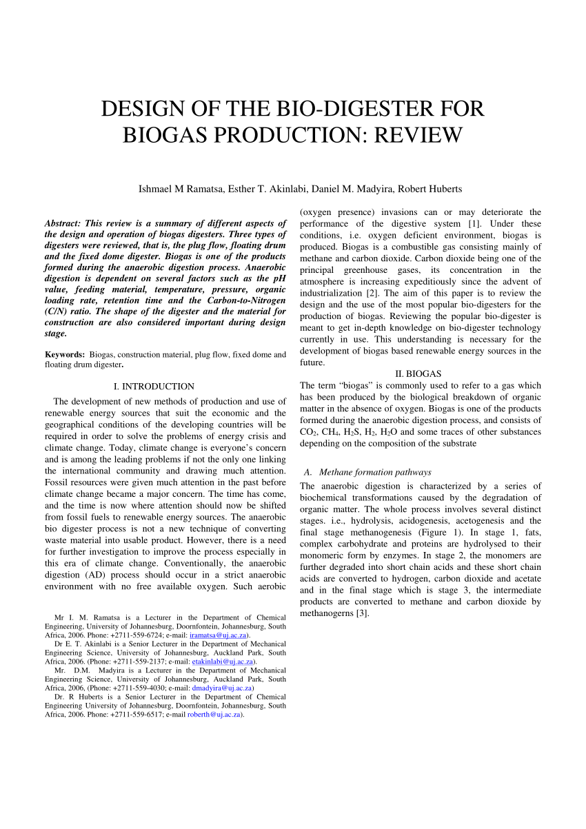 literature review about biogas