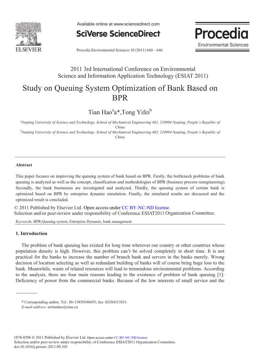 bank queuing system research paper