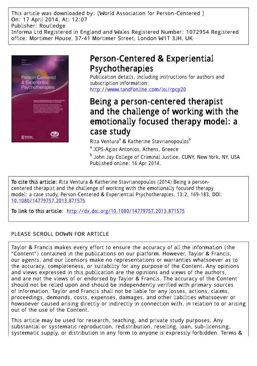 case study using person centered therapy