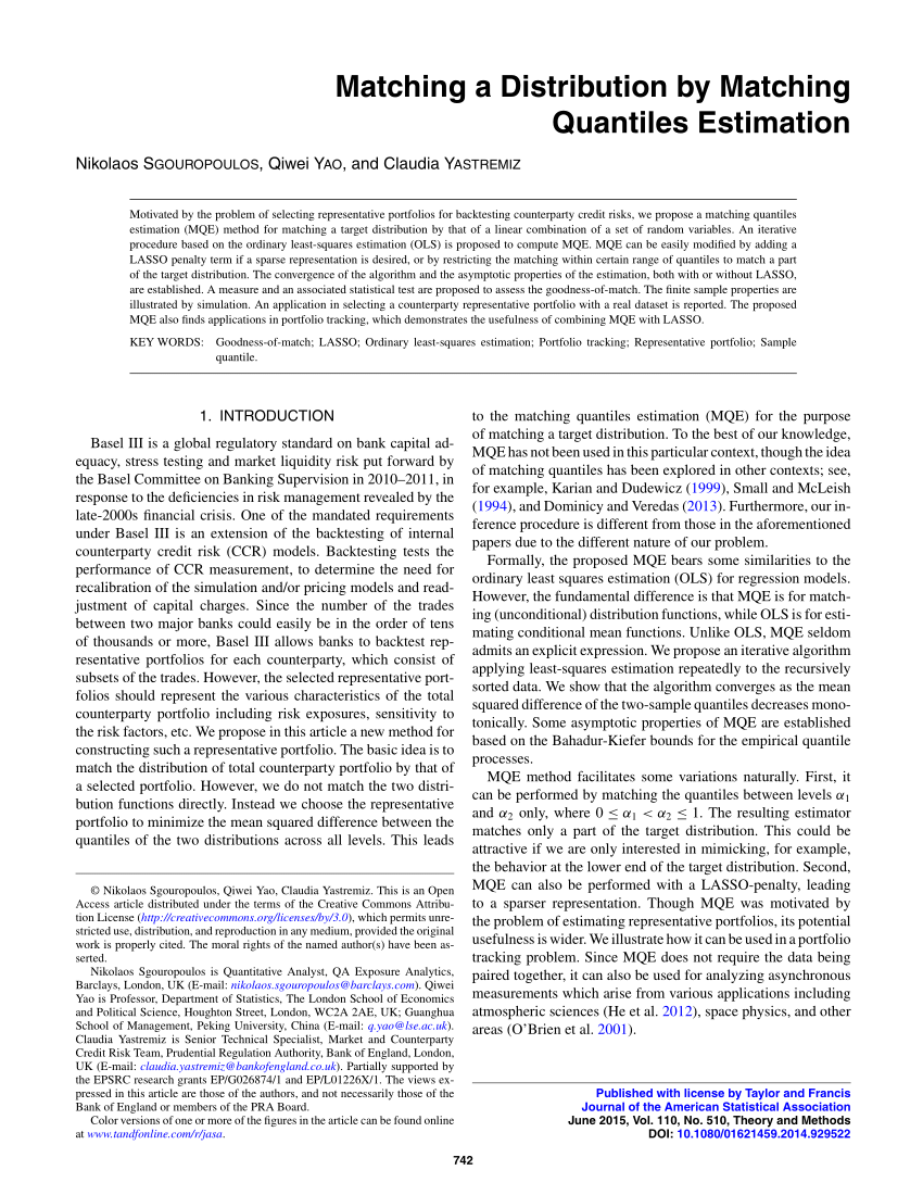 PDF Matching a Distribution by Matching Quantiles Estimation 