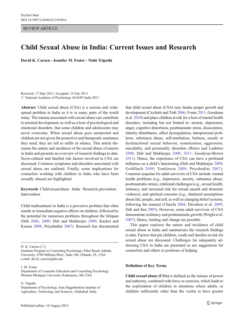 sexual abuse research articles
