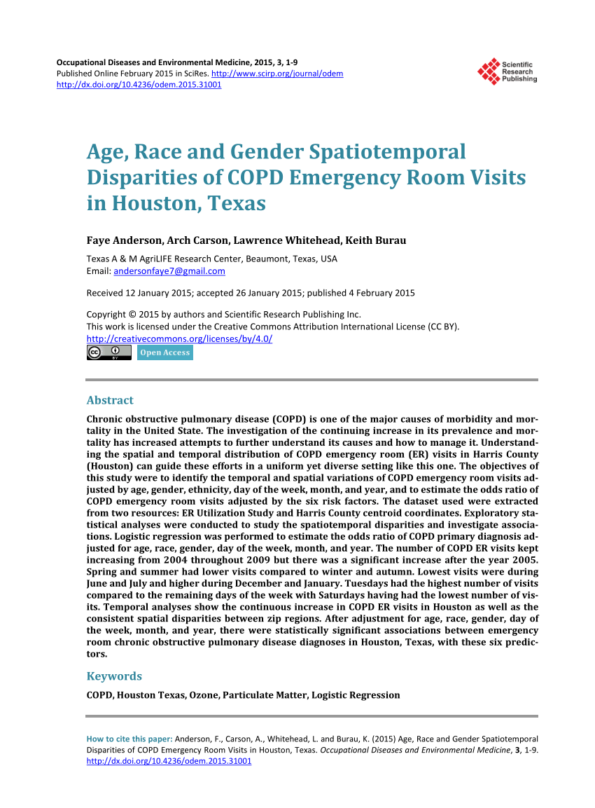 Pdf Age Race And Gender Spatiotemporal Disparities Of Copd