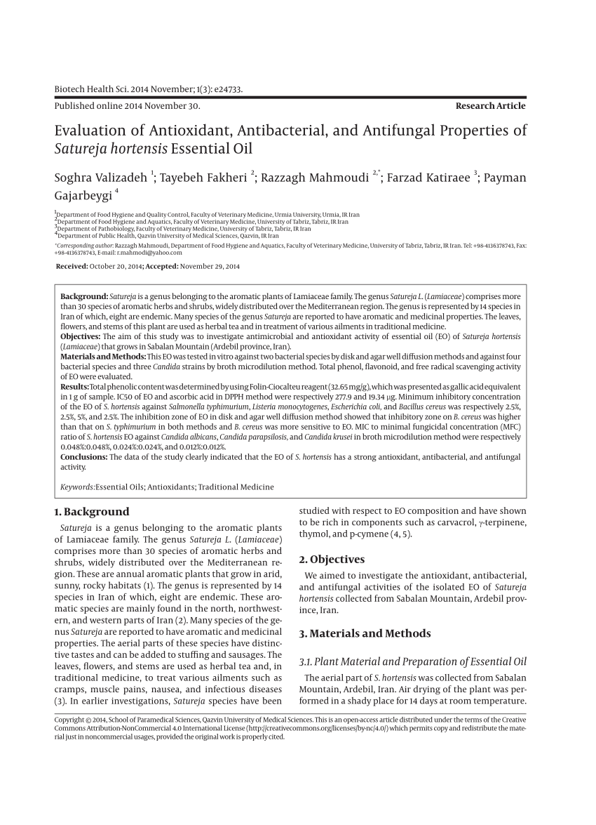 PDF) Evaluation of Antioxidant, Antibacterial, and Antifungal ...