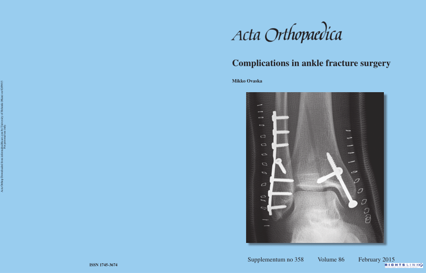Pdf Complications In Ankle Fracture Surgery