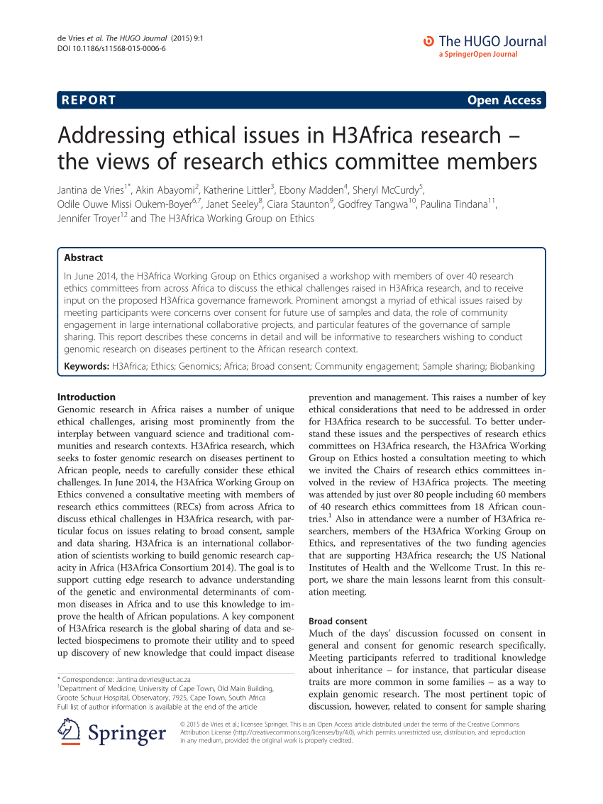 how to address ethical issues in research pdf