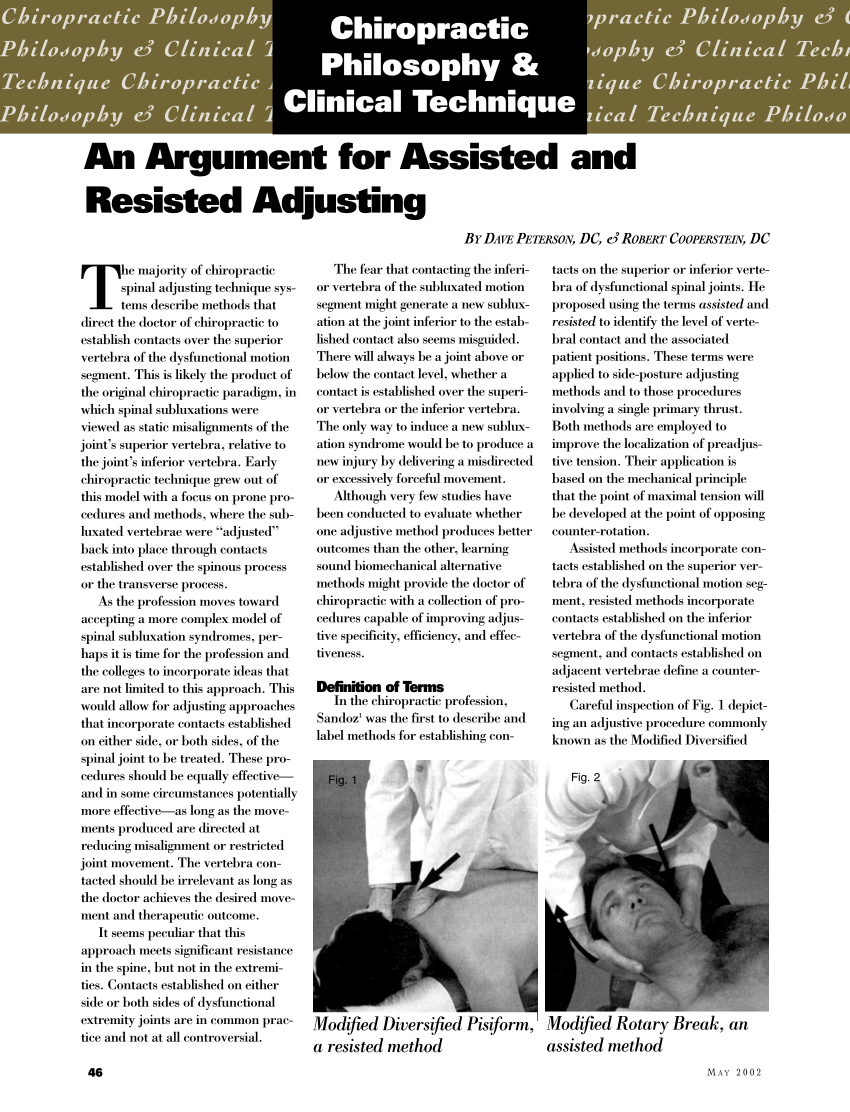 PDF) An Argument for Assisted and Resisted Adjusting