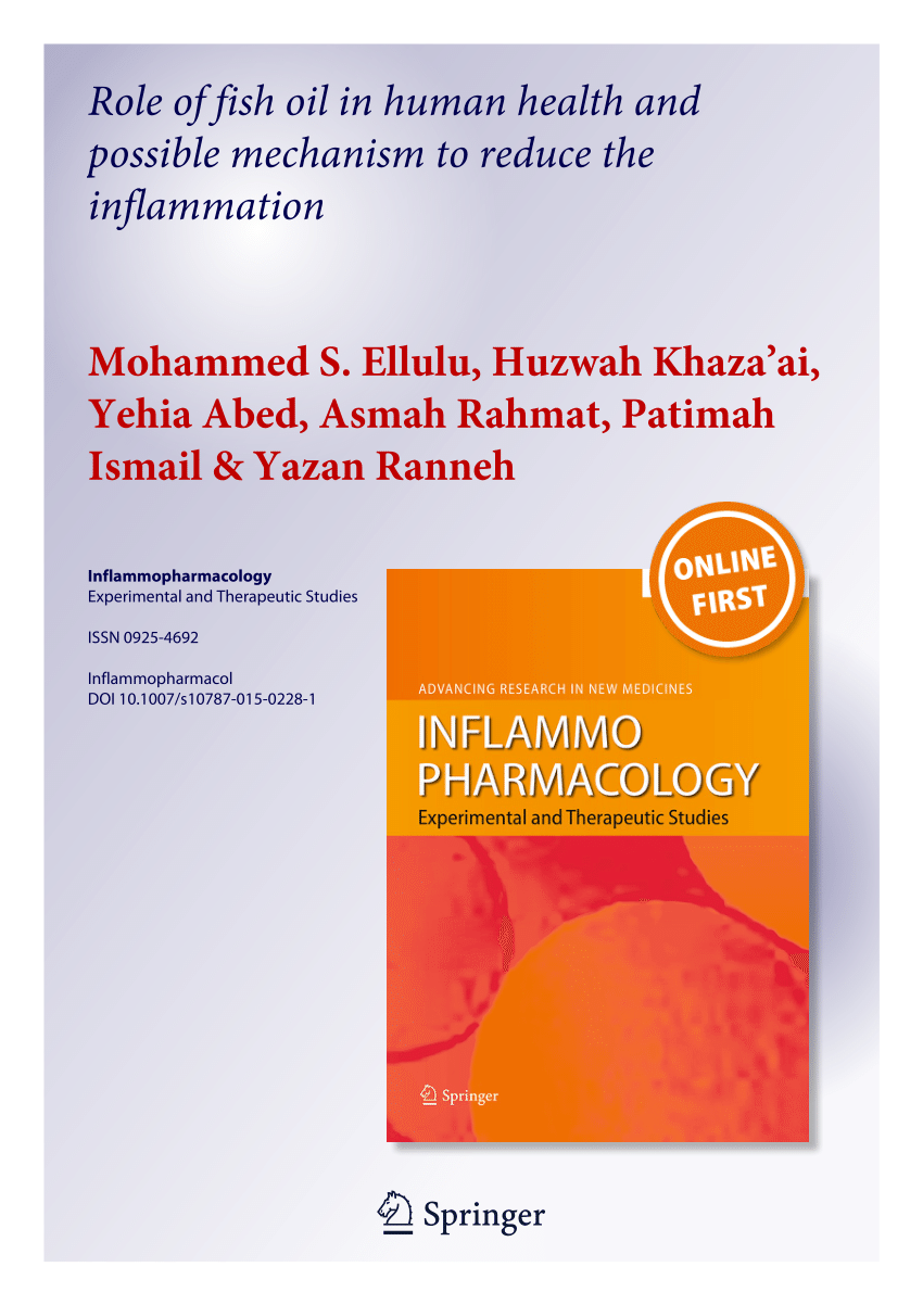 Pdf Role Of Fish Oil In Human Health And Possible Mechanism To Reduce The Inflammation