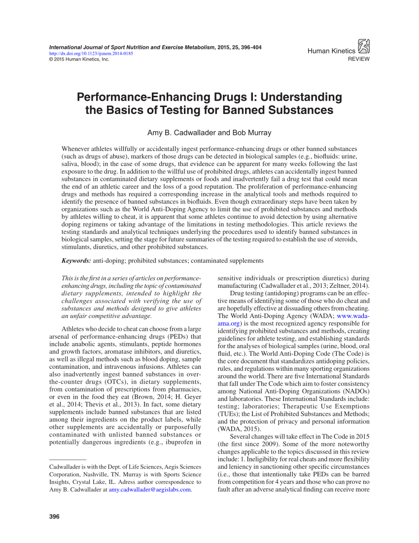 performance enhancing drugs research paper