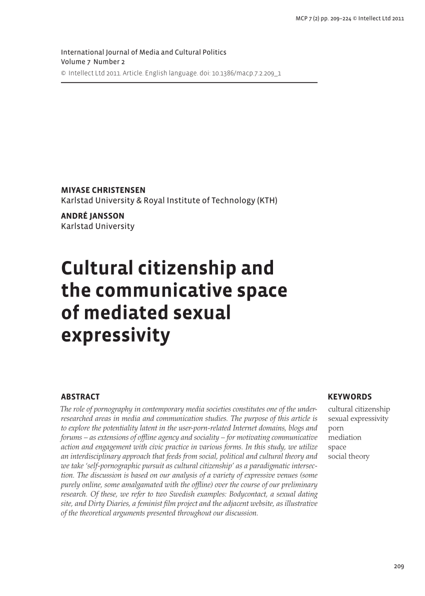 Taboo Porn Genres - PDF) Cultural citizenship and the communicative space of ...