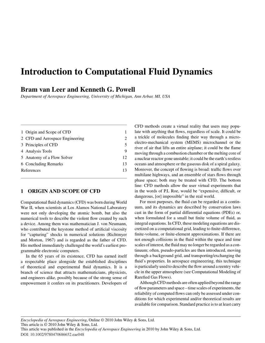 research papers on computational fluid dynamics