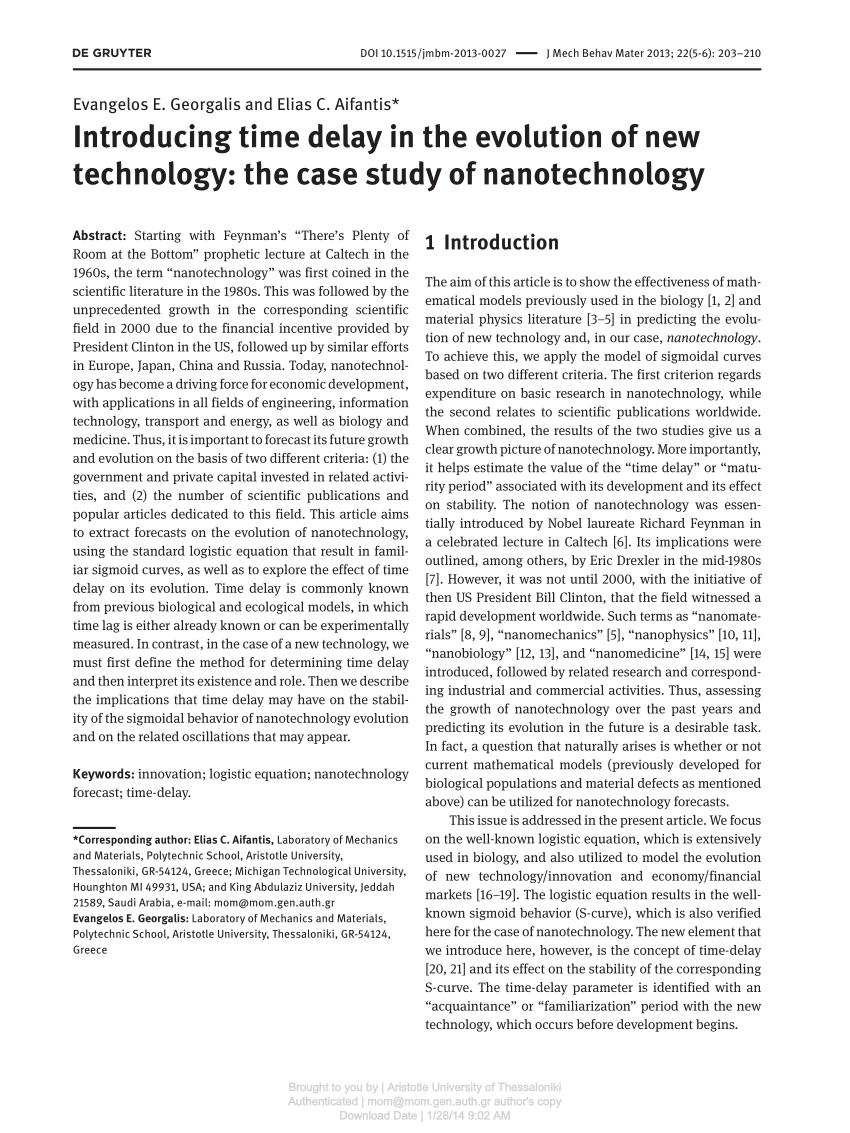 the case study of nanotechnology