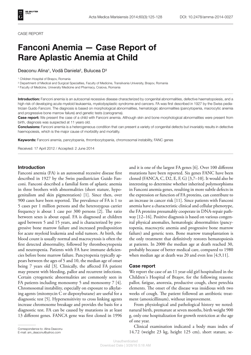 case study of aplastic anemia