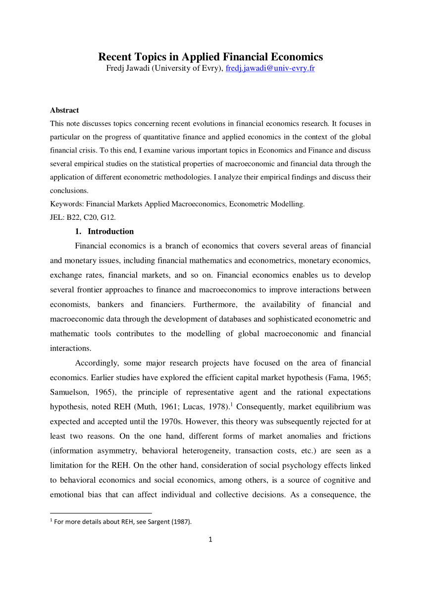 research paper on finance topics