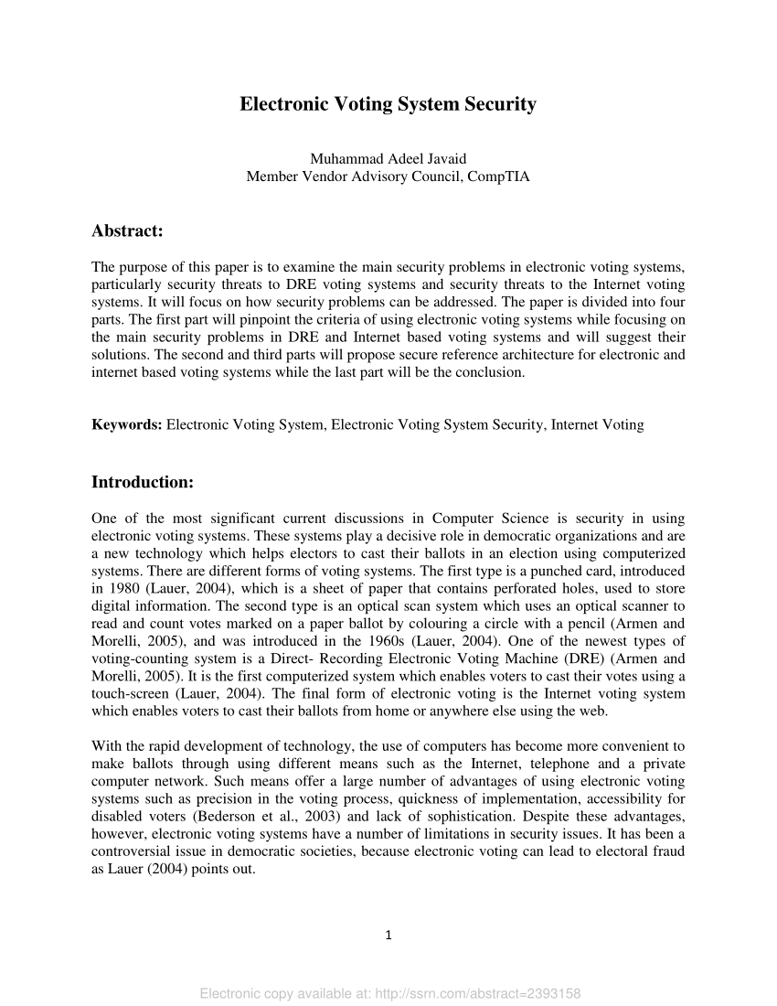 research paper on online voting system