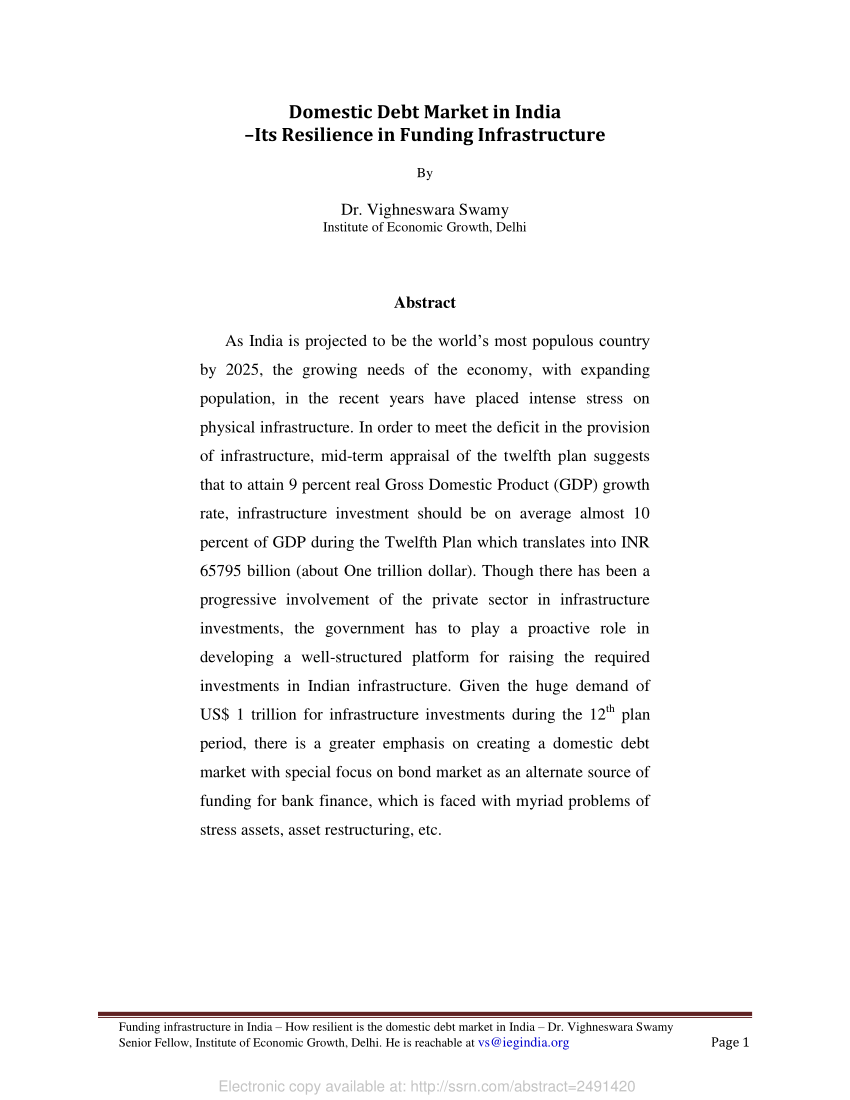 research paper on debt market in india