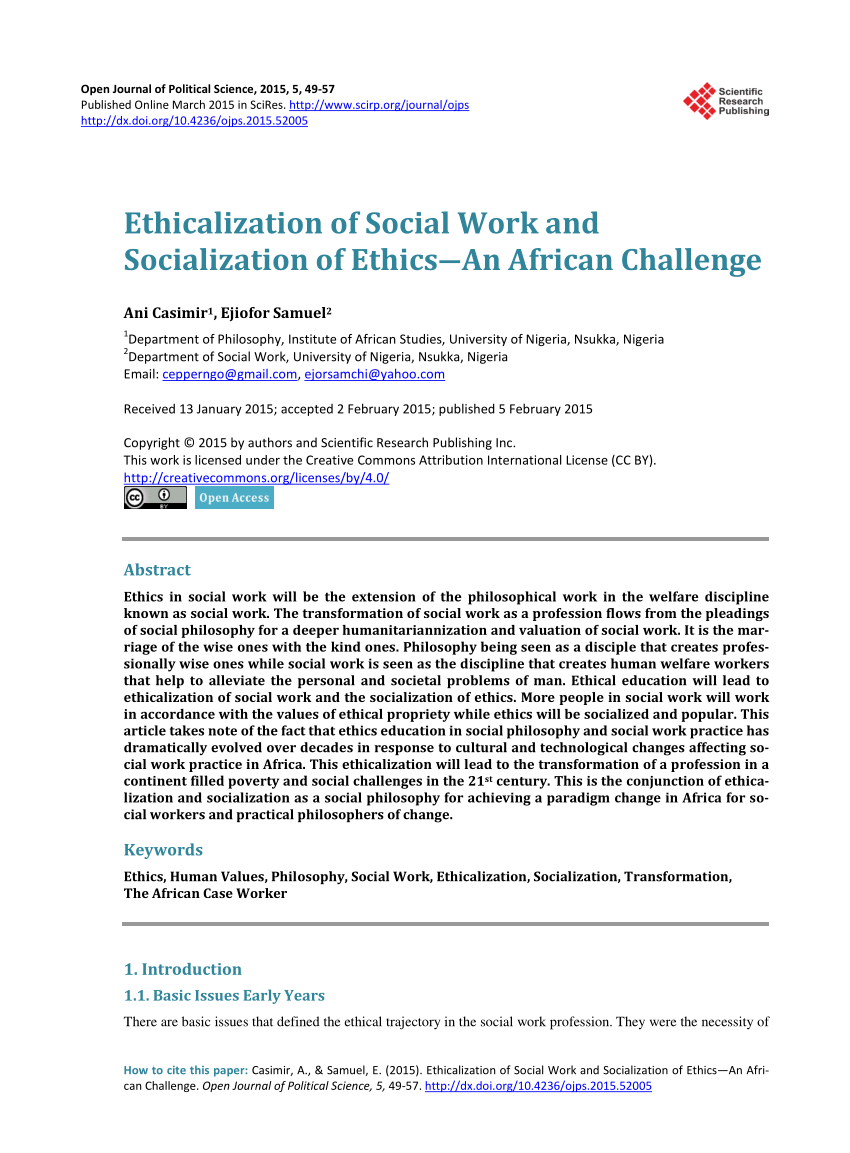 ethics in social work research pdf