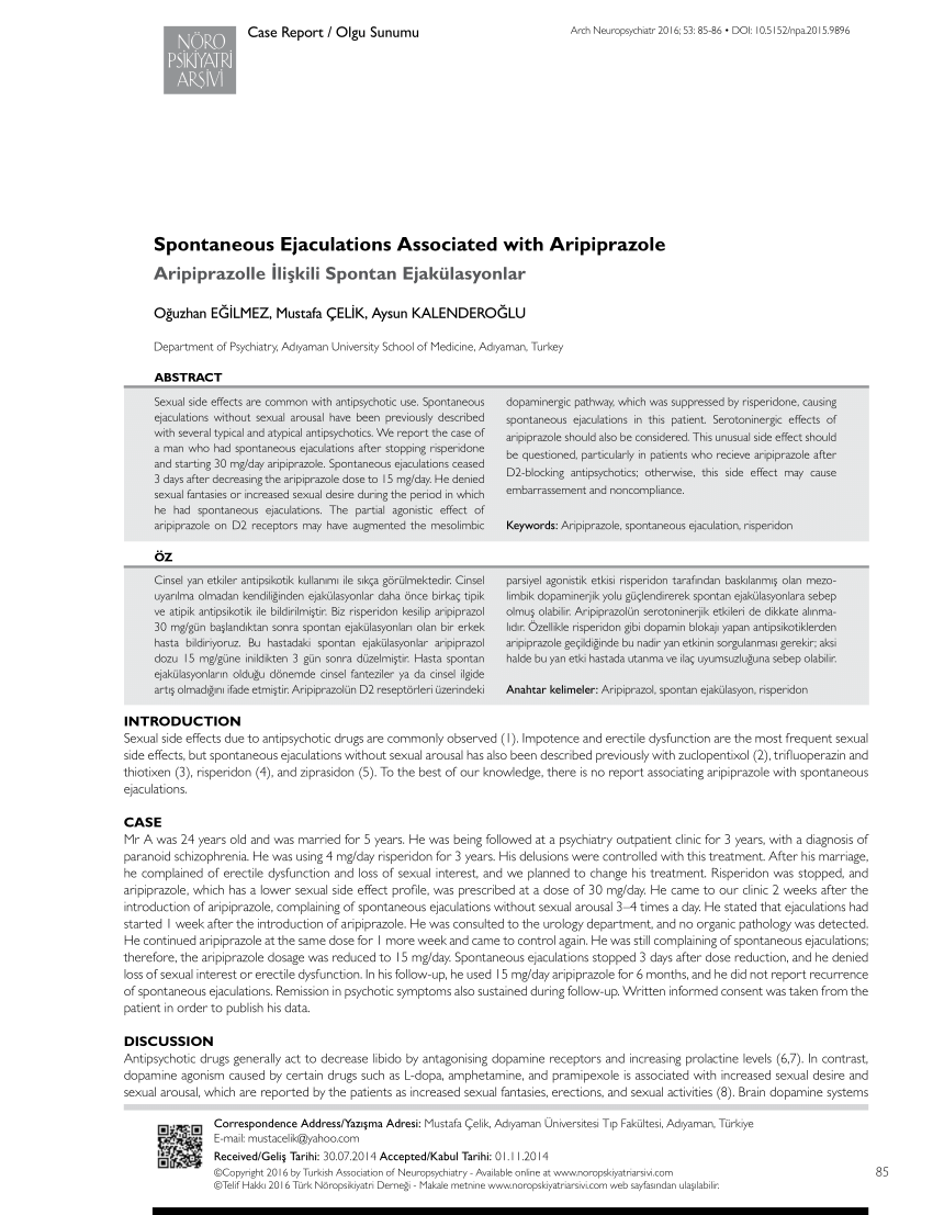 PDF Spontaneous Ejaculations Related with Aripiprazole A Case Report