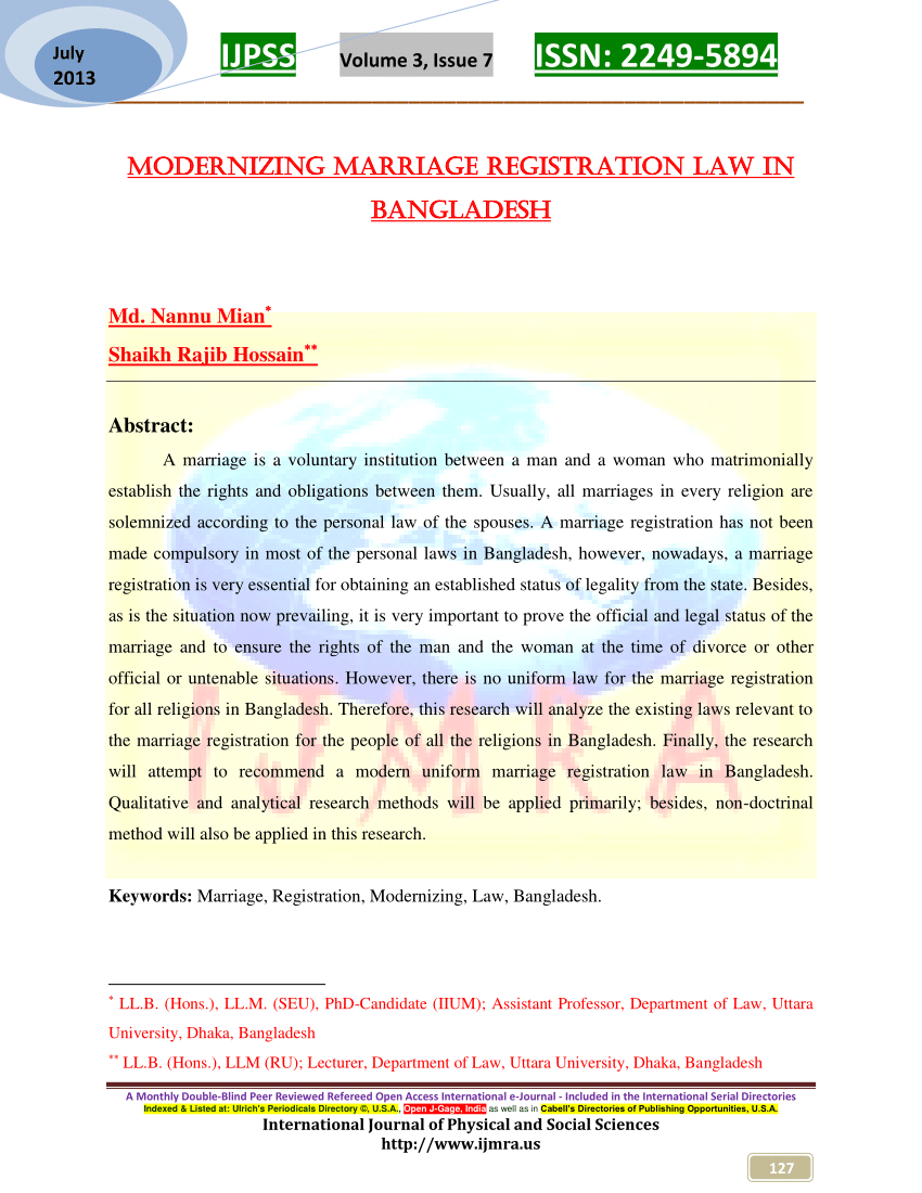 Rules bangladesh marriage HINDU MARRIAGE