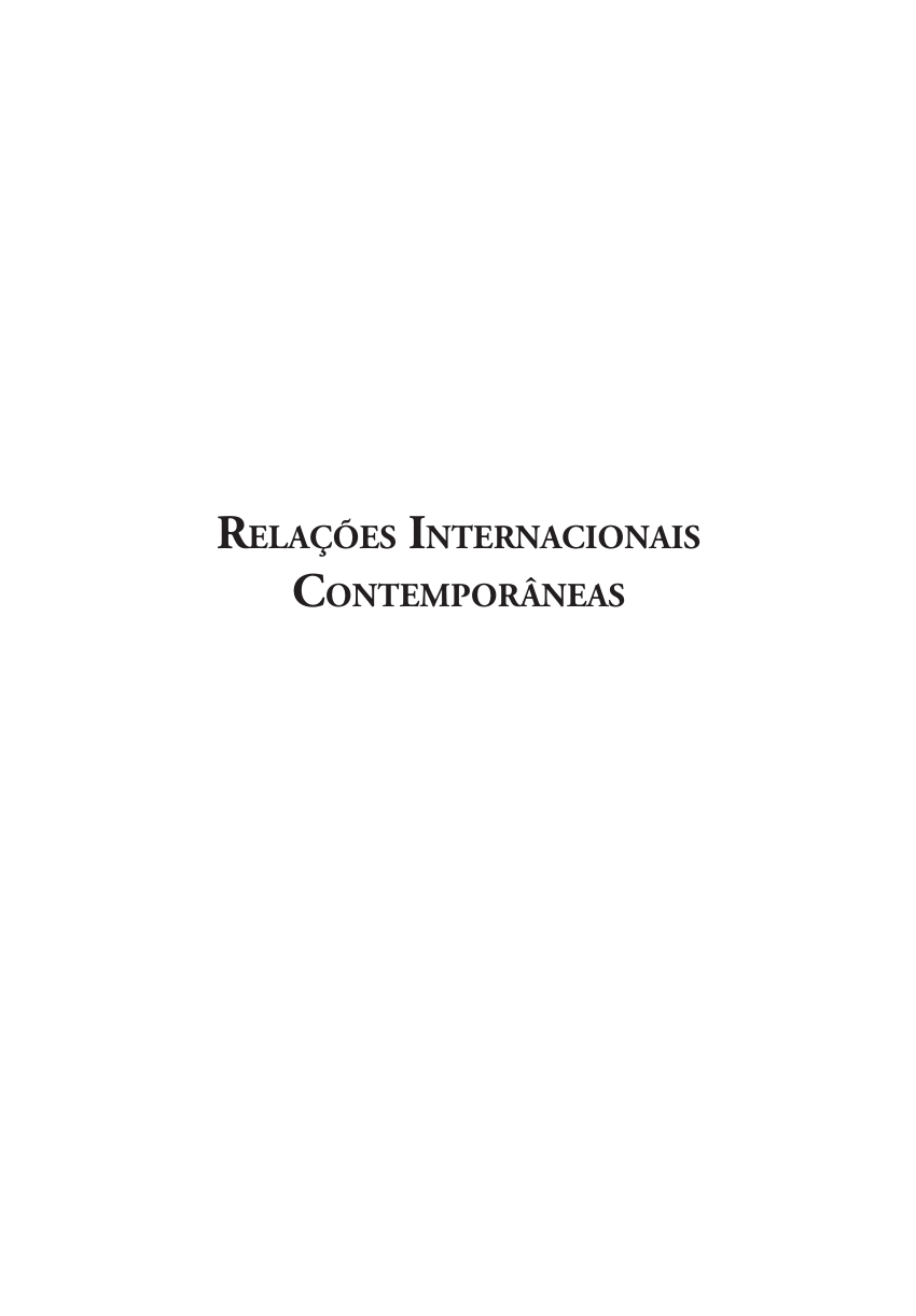 PDF) Relações Internacionais Contemporâneas: novos protagonistas e