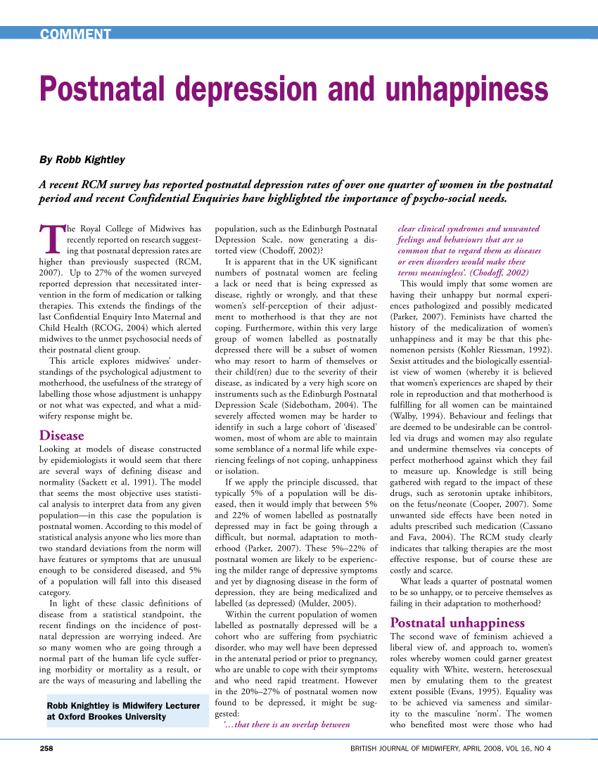 postnatal depression literature review