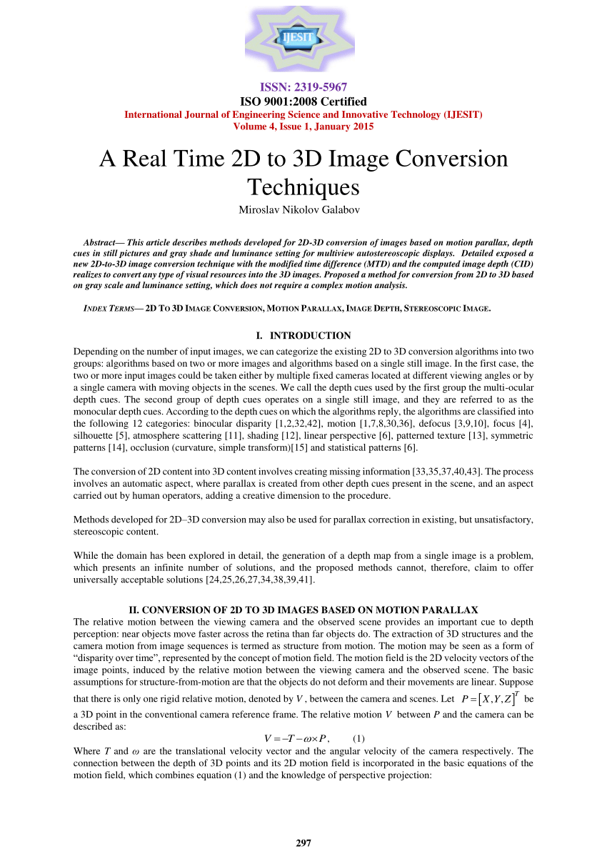 2d to 3d conversion process