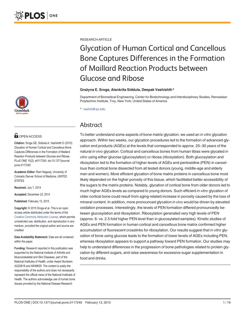 Pdf Glycation Of Human Cortical And Cancellous Bone Captures