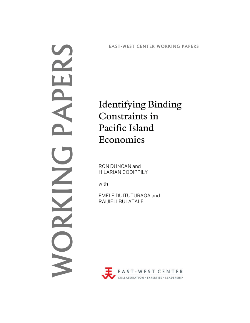 PDF) Identifying Binding Constraints in Pacific Islands