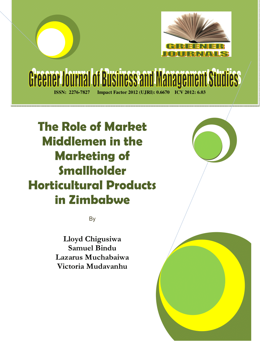 PDF) The Role of Market Middlemen in the Marketing of Smallholder 