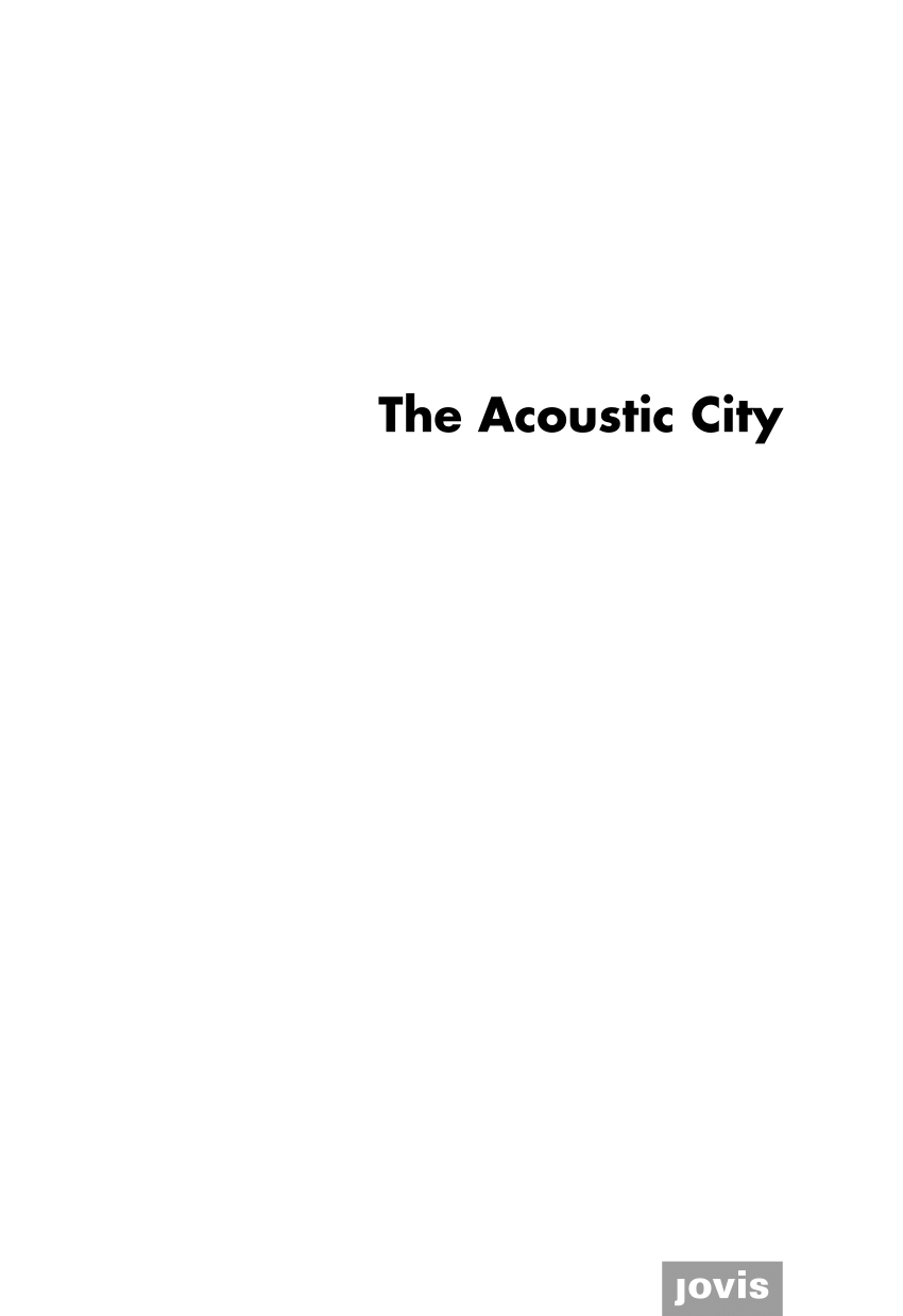 PDF Acoustic ecology the undetectable sounds of the city