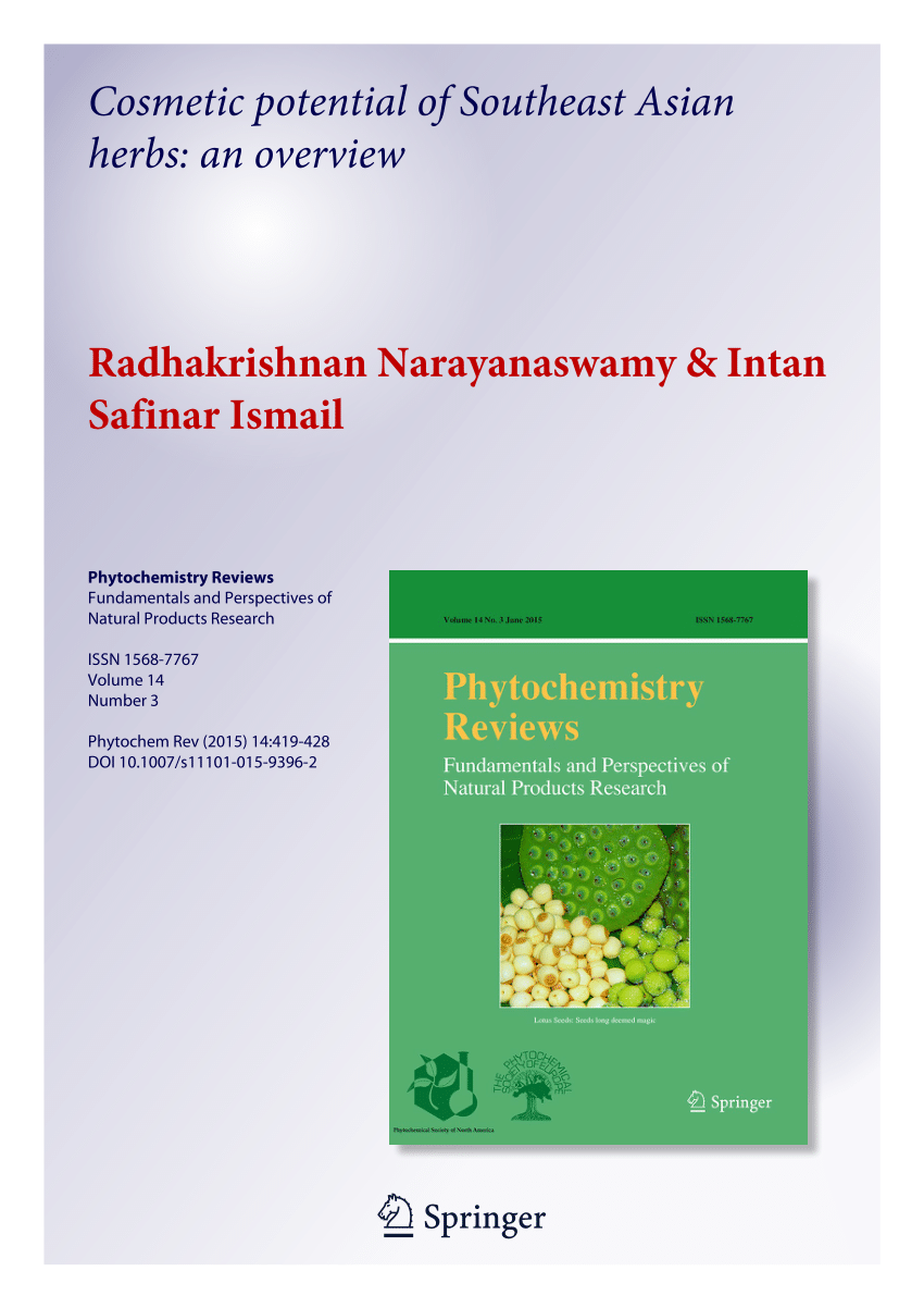 PDF) Cosmetic potential of Southeast Asian herbs: an overview