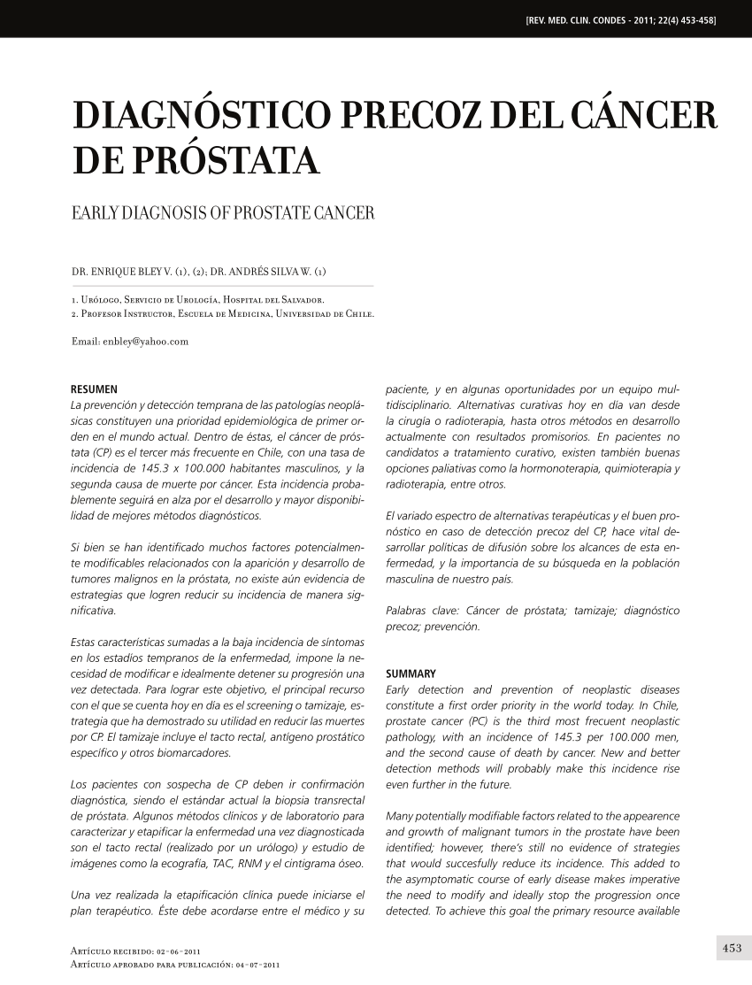 cancer de prostata diagnostico y tratamiento pdf)