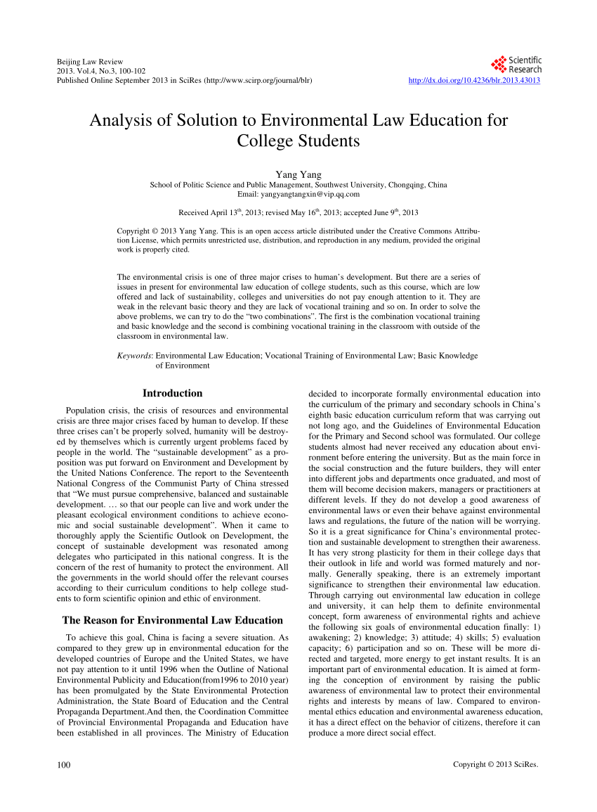 environmental law research paper pdf