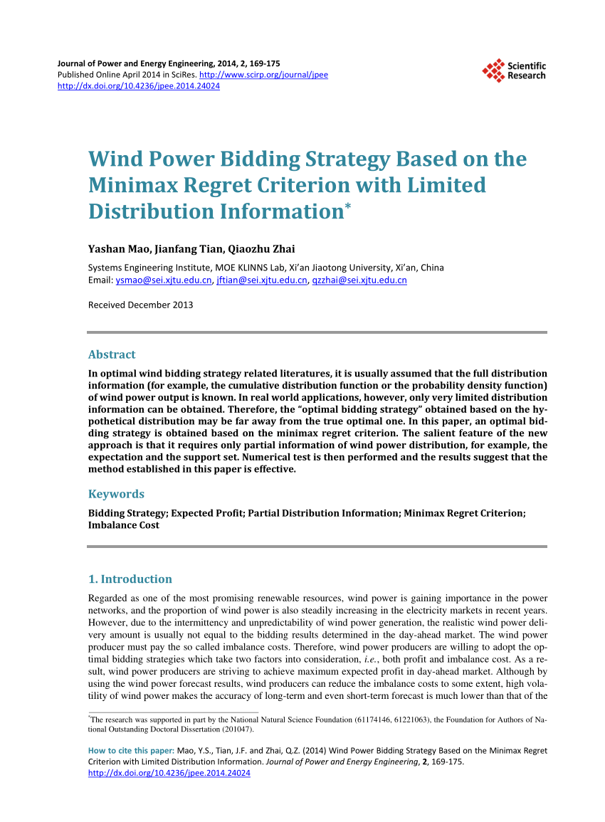 Risk Management For Bidding Strategy Of Wind