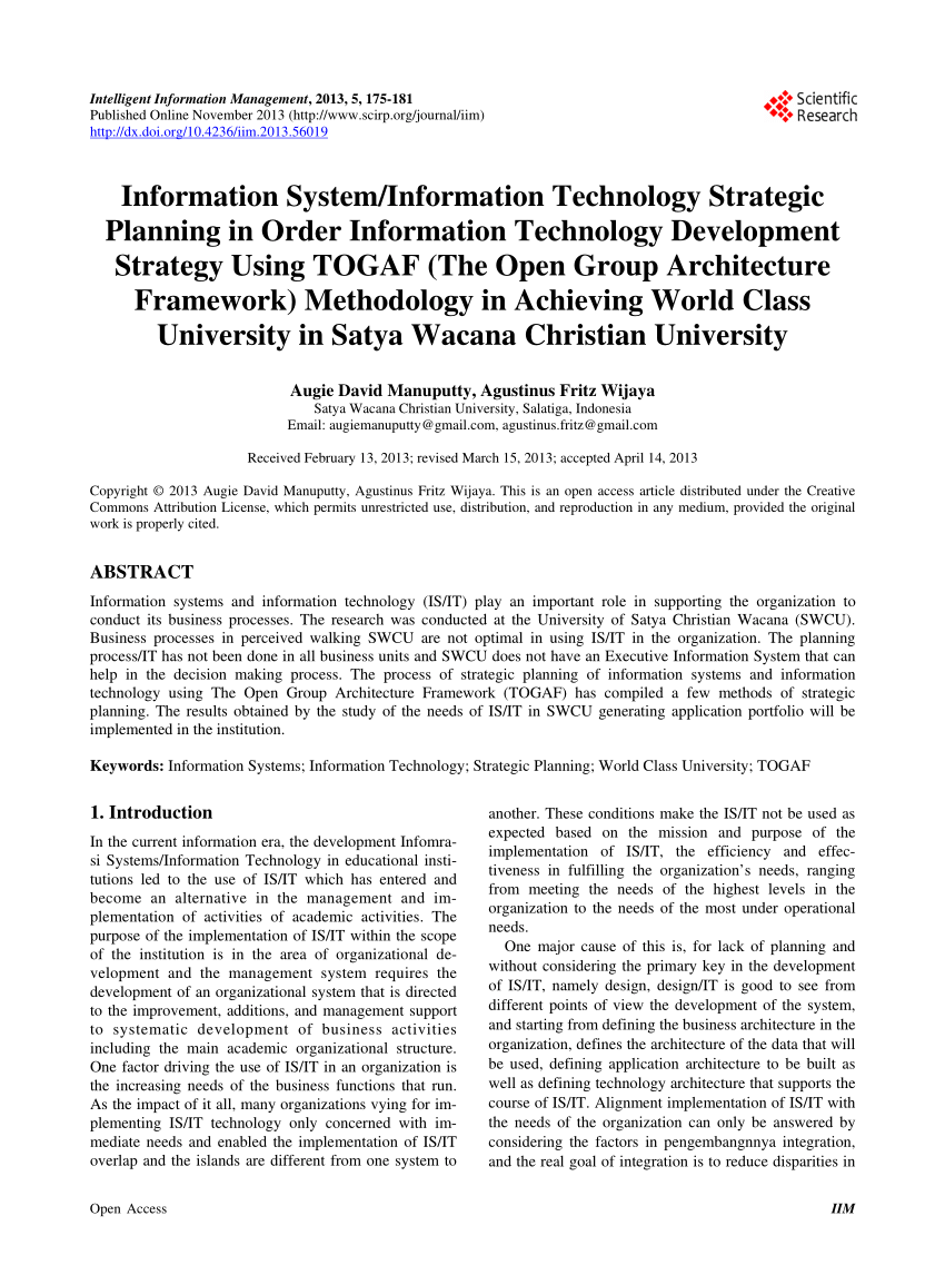 (PDF) Information System/Information Technology Strategic ...