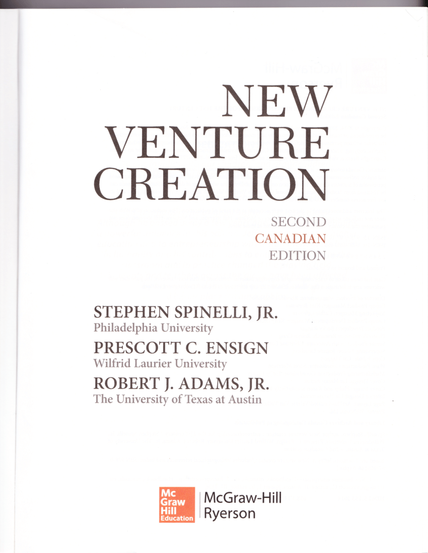 PDF) New Venture Creation