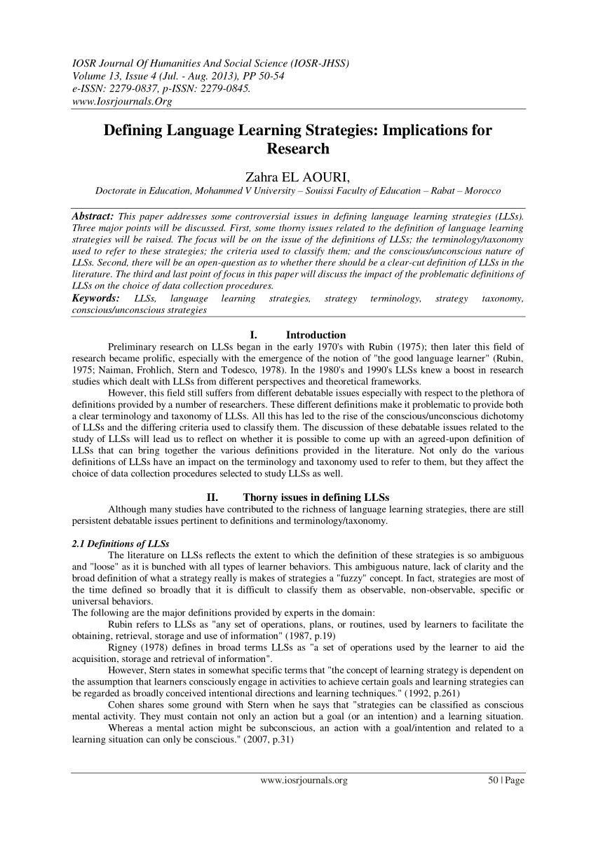 language learning strategies essay
