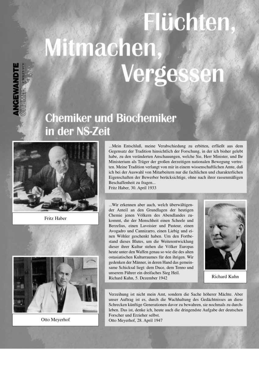 PDF Chemiker und Biochemiker in der NS Zeit