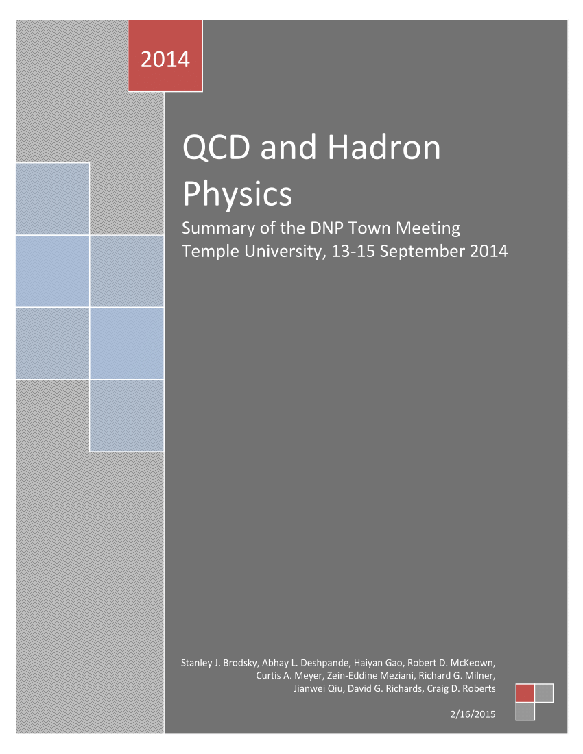 PDF) QCD and Hadron Physics