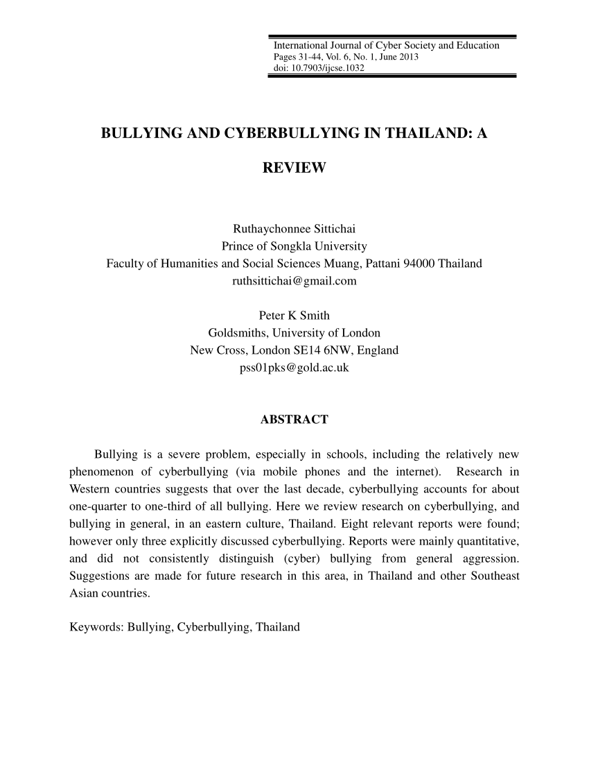 thesis title about bullying