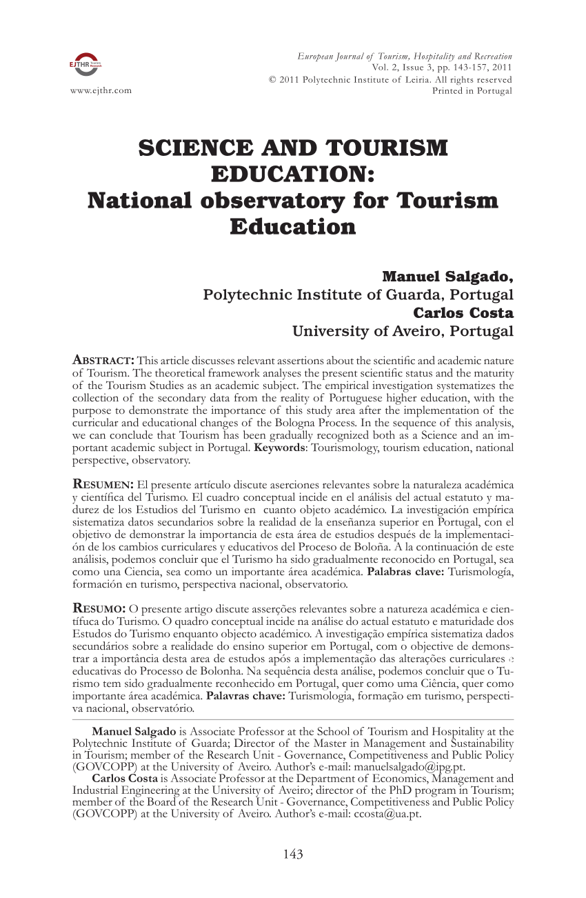 journal of tourism education