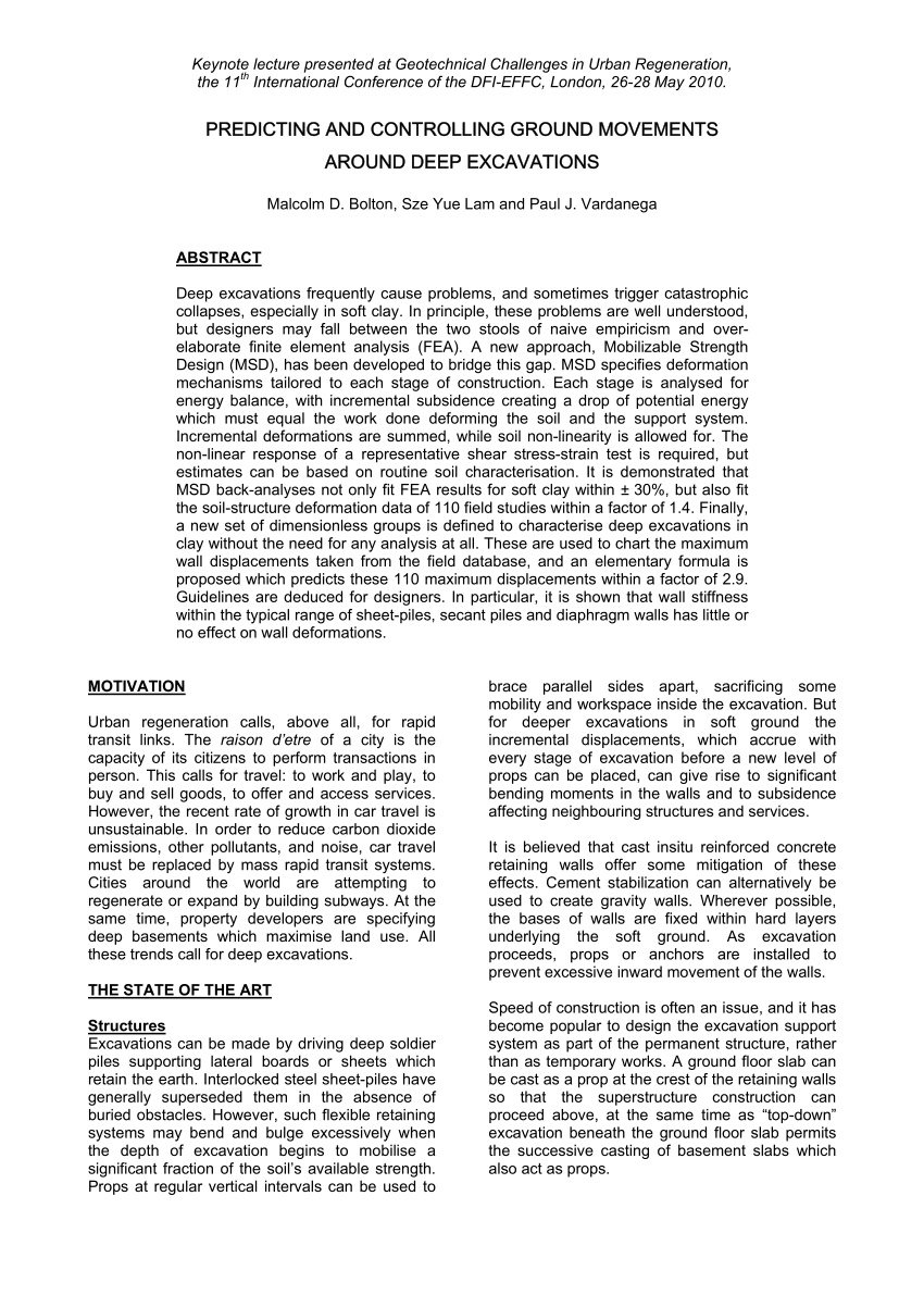 Back Analyses of Two Deep Excavations in Hong Kong Using the Mohr